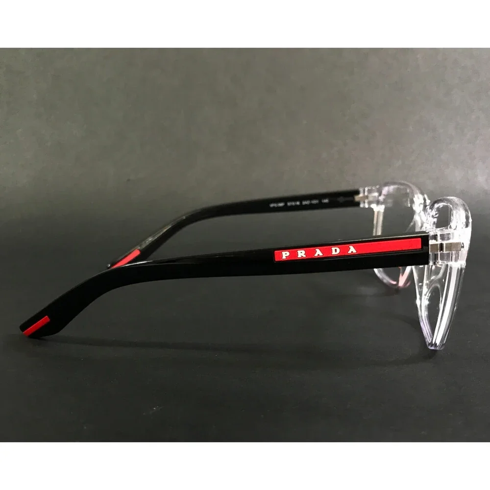 Prada Linea Rossa Eyeglasses Frames VPS06P 2AZ-1O1 Crystal Clear Black 57-18-145